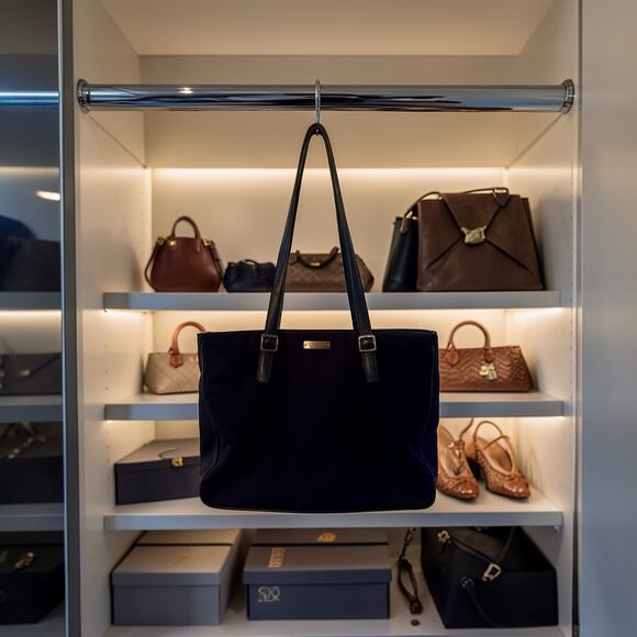 Vintage Coach Hampton Black Nylon Tote Shoulder Bag Leather Straps Style 6260 - Picture 3 of 11